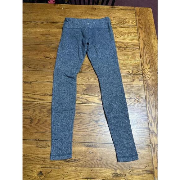 LULULEMON Full Length Black & Blue Knit Print Leggings Size 4 L96 - Picture 1 of 8